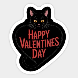 Happy Valentines Day - Black Cat Sticker